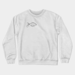 Continuous one line art drawing fish Crewneck Sweatshirt